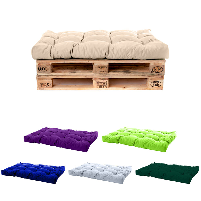 Outdoor Euro Pallet Tufted Seat Cushions | Water Resiatnt Garden Pallet Seat Pads