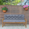 3 Seater Garden Bench Cushion Tufted Seat with Backrest Outdoor Replacement Bench Seat Pad