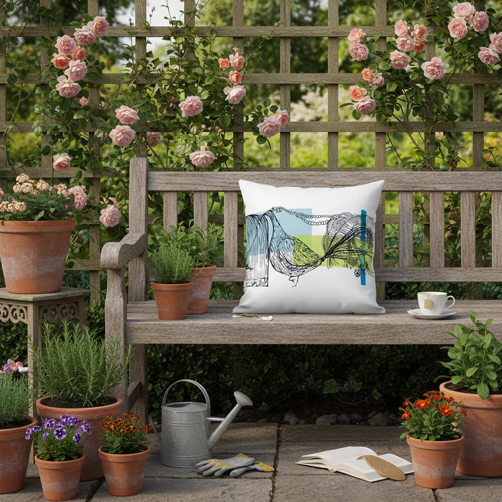 Printed Outdoor Scatter Cushions Square Garden Decorative Pillows Water Resistant