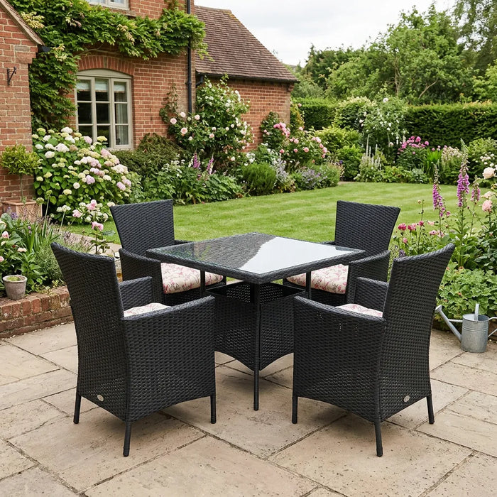 Tufted Printed Seat Pad | Slip Free Garden Chair Cushions | Water Resistant Garden Furniture | Dining Seat Pads with Secure Ties| Cushion