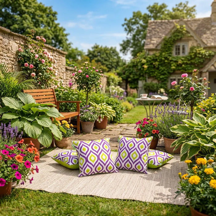 Water-Resistant Outdoor Scatter Cushions Garden Printed Cushion Patio Decorative Pillow