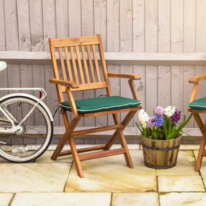 Outdoor Water-Resistant Chair Seat Pad Garden Comfy Chair Cushions With Ties