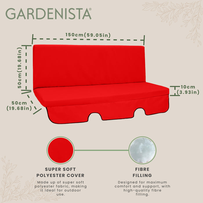 thumbnail image 2 of Wanfds Thick Waterproof Porch Swing Cushion 39 X 19 In 3 Seater Replacement Outdoor Swing 2 of 12