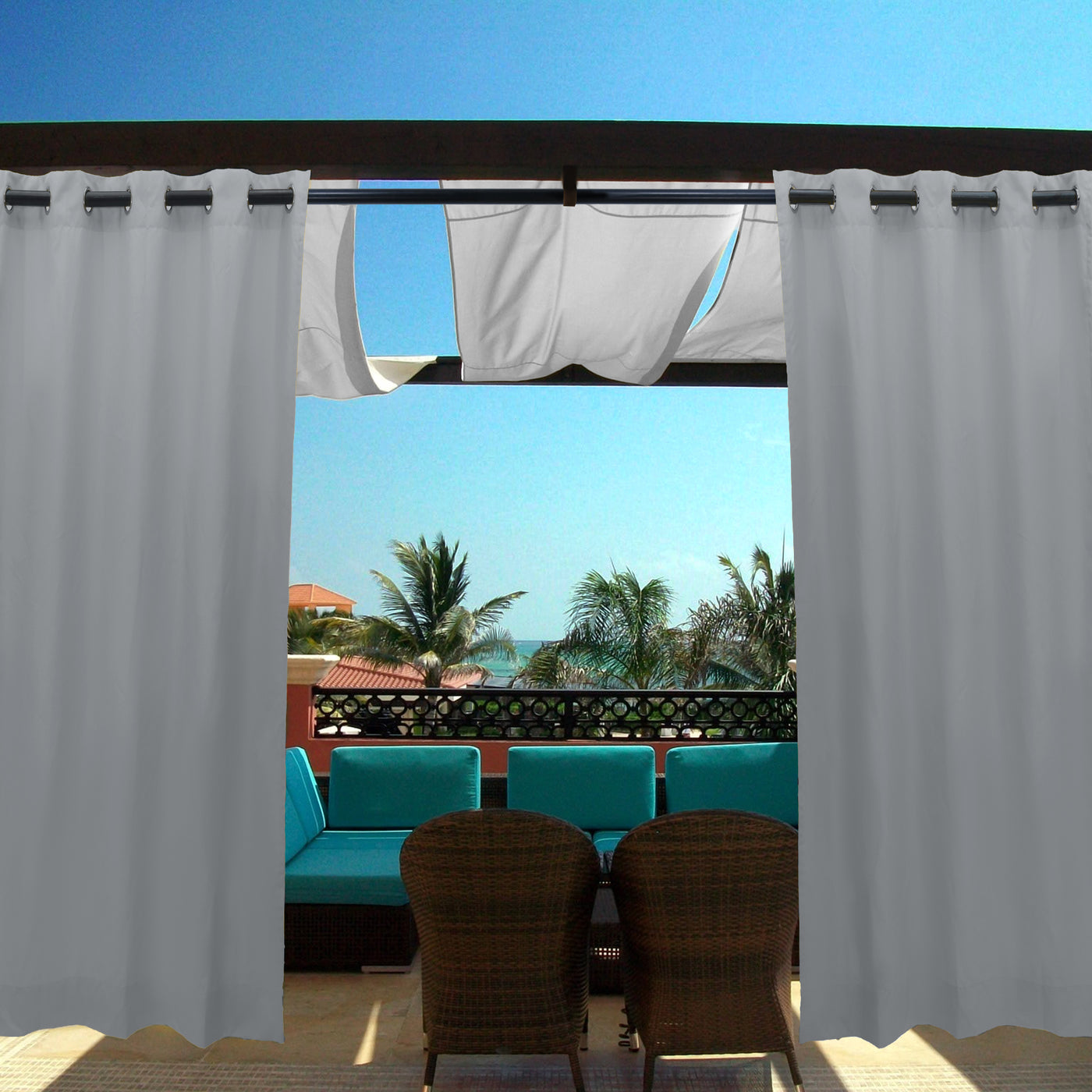 Water Resistant Outdoor Eyelet Curtains Garden Gazebo Curtain. Shop Now ...