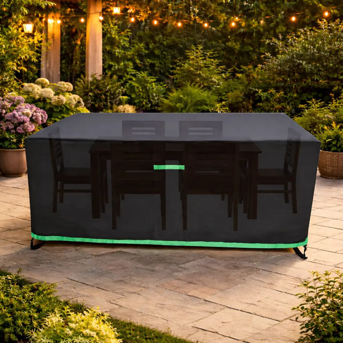 Heavy Duty Waterproof Rectangular Garden Table Cover with Buckle Loops
