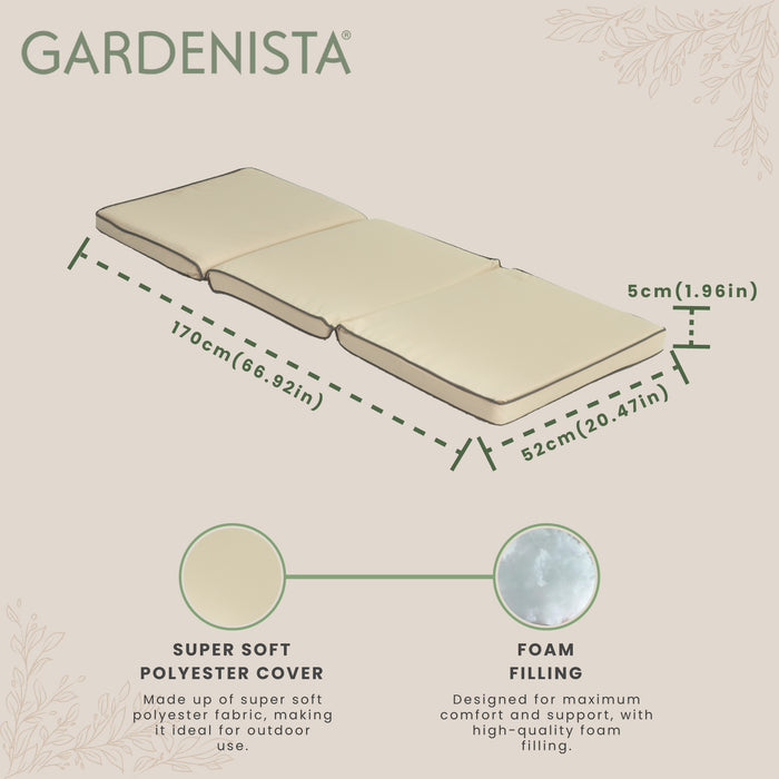 Water-Resistant Foldable 4-Seater Bench Cushions Garden Folding Bench Seat Pads