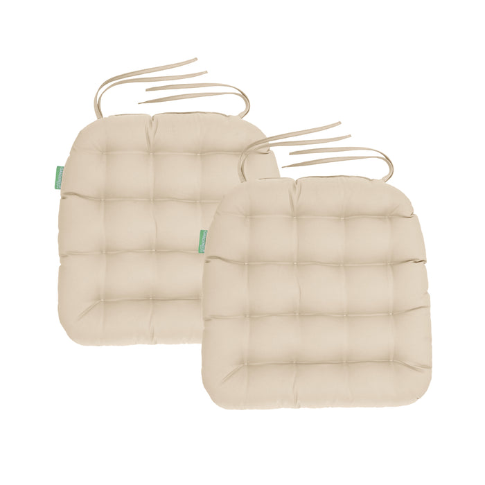 Outdoor Tufted Chair Seat Pad with Ties | Garden Replacement Chair Cushions