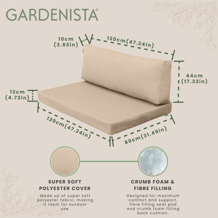 Garden Euro Pallet Seat and Back Cushion | Water Resistant Pallet Cushions