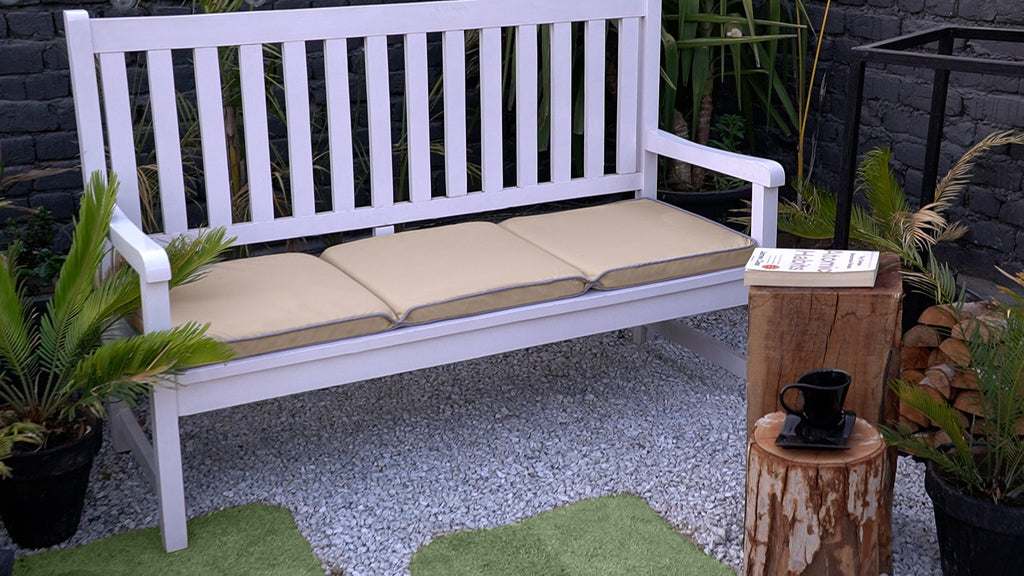 Foldable Outdoor 3-Seater Bench Cushions Water Resistant Garden Bench Seat Pads