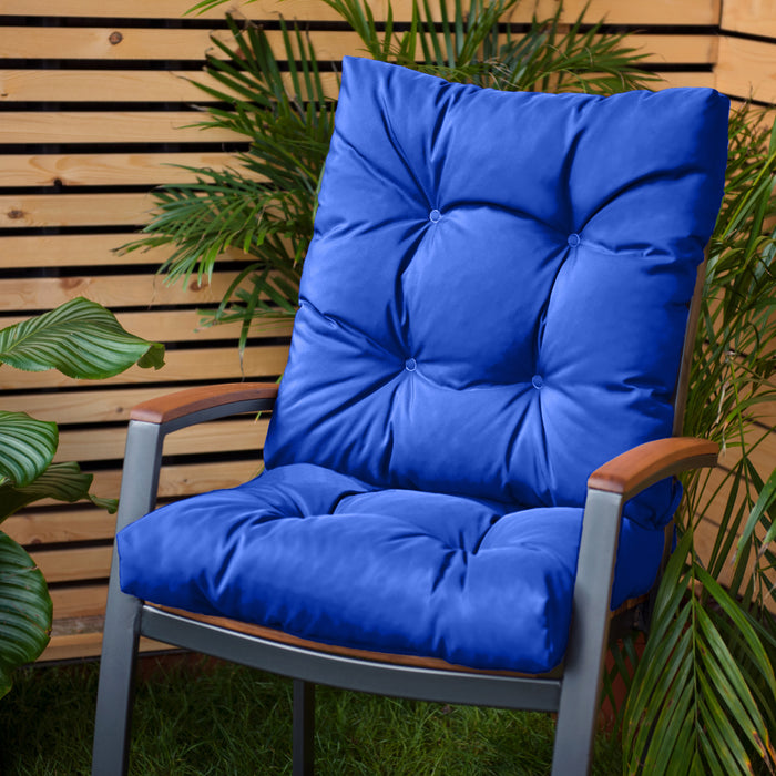 Outdoor Tufted Chair Seat and Back Cushion with Secure Ties |Garden Rattan Furniture Chair Cushion