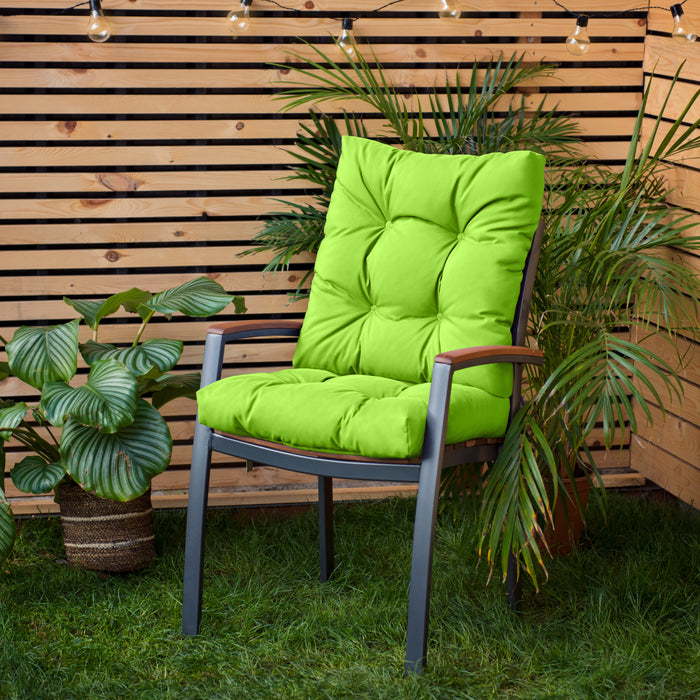 Outdoor Tufted Chair Seat and Back Cushion with Secure Ties