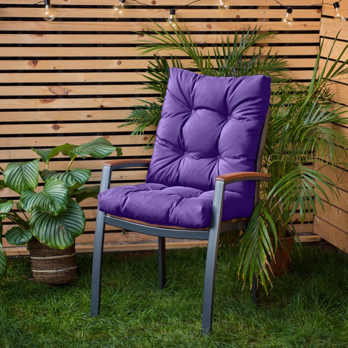 Outdoor Tufted Chair Seat and Back Cushion with Secure Ties