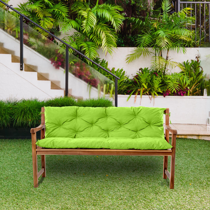 Garden 2-Seater Bench Tufted Seat & Back Cushions with Ties