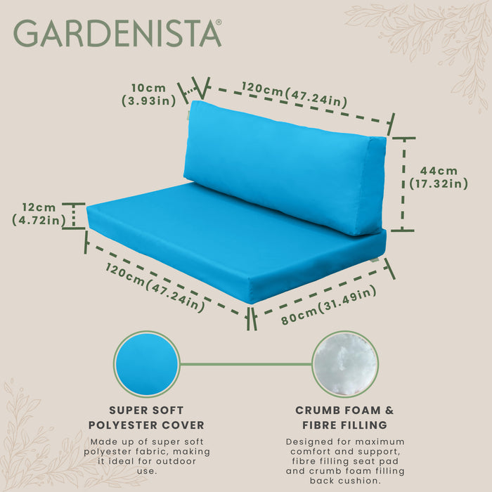 Garden Euro Pallet Seat and Back Cushion | Water Resistant Pallet Cushions