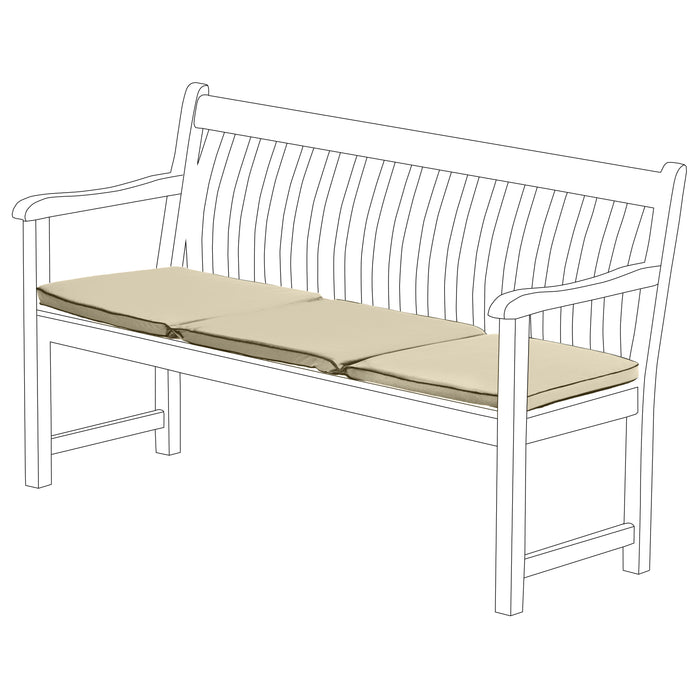 Water-Resistant Foldable 3-Seater Bench Cushions | Garden Folding Bench Seat Pads