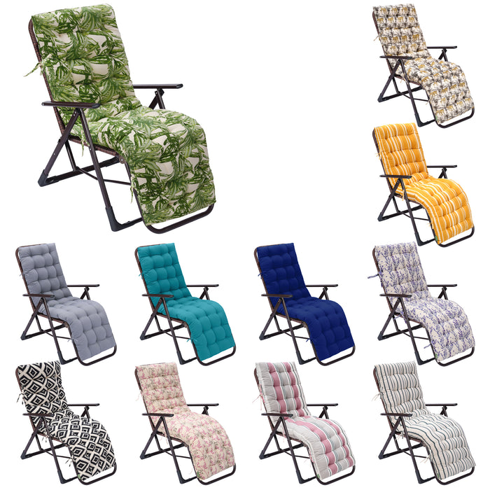 Outdoor Tufted Steamer Chair Pads with Ties | Water Resistant Steamer Chair Cushion