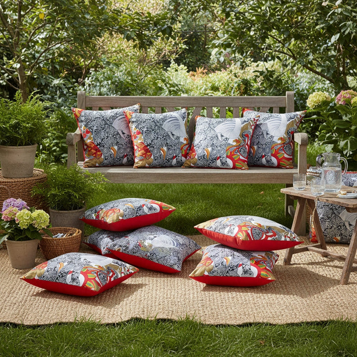 Printed Outdoor Scatter Cushions Square Garden Decorative Pillows Water Resistant