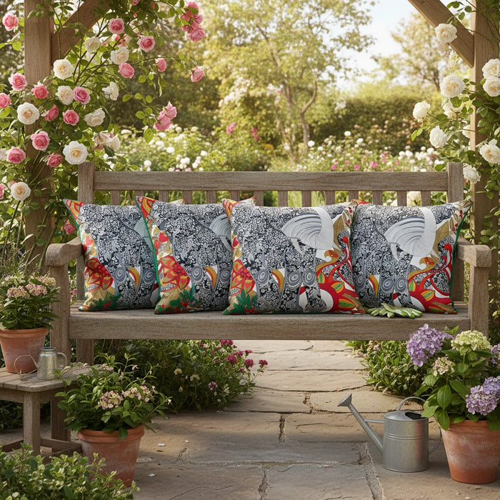 Printed Outdoor Scatter Cushions Square Garden Decorative Pillows Water Resistant