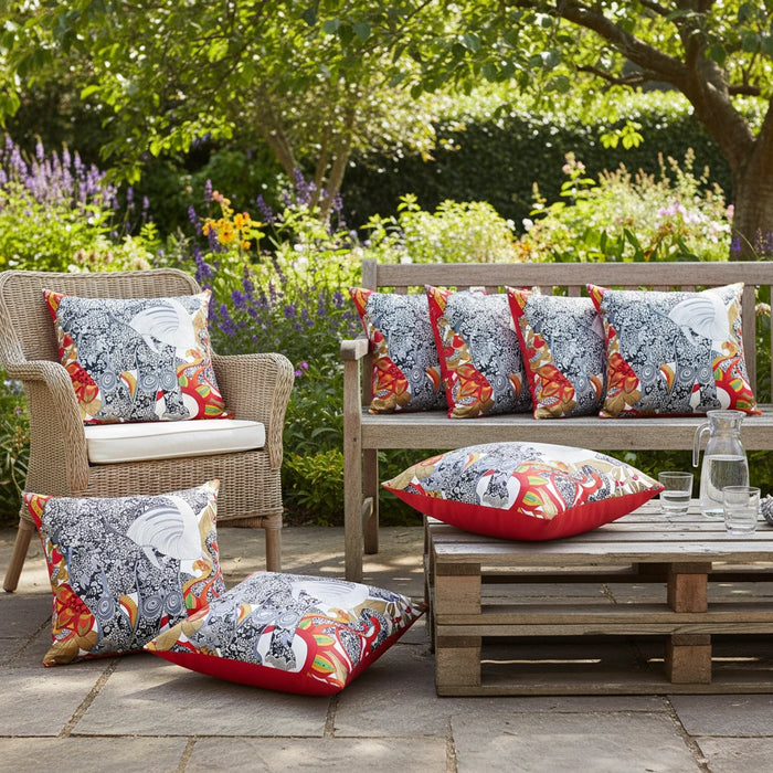 Printed Outdoor Scatter Cushions Square Garden Decorative Pillows Water Resistant