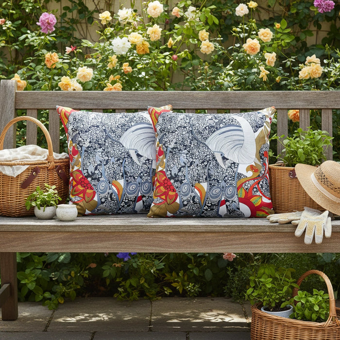 Printed Outdoor Scatter Cushions Square Garden Decorative Pillows Water Resistant