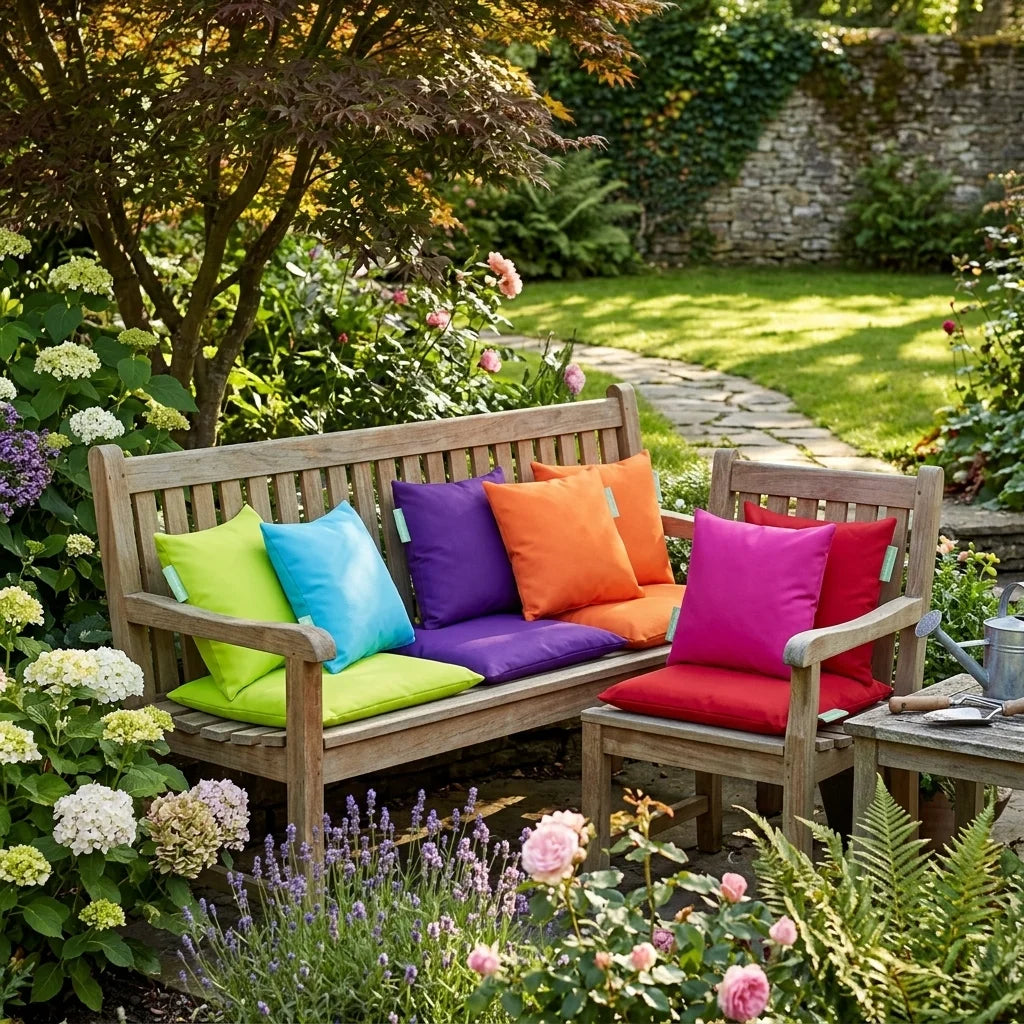 Bright Colorful Mini Outdoor Scatter Cushion Set Garden Furniture Water Resistant