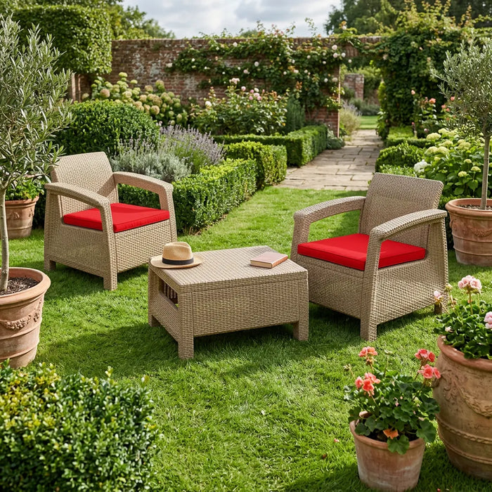 Outdoor Rattan Furniture Seat Pads Water Resistant Keter Corfu Furniture Cushions