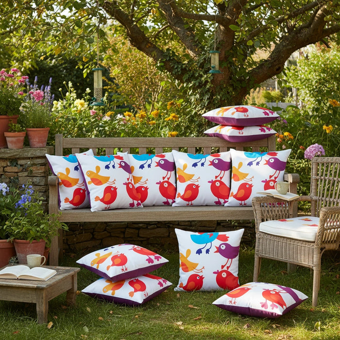 Printed Outdoor Scatter Cushions Square Garden Decorative Pillows Water Resistant