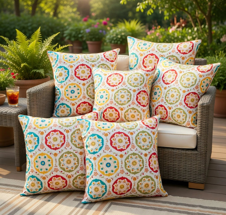 Water Resistant Outdoor Scatter Cushions Printed Garden Furniture Pillows