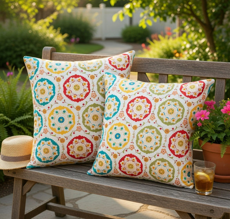 Water Resistant Outdoor Scatter Cushions Printed Garden Furniture Pillows