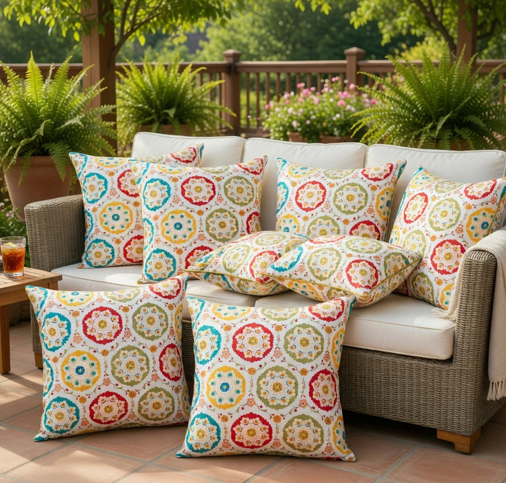 Water Resistant Outdoor Scatter Cushions Printed Garden Furniture Pillows