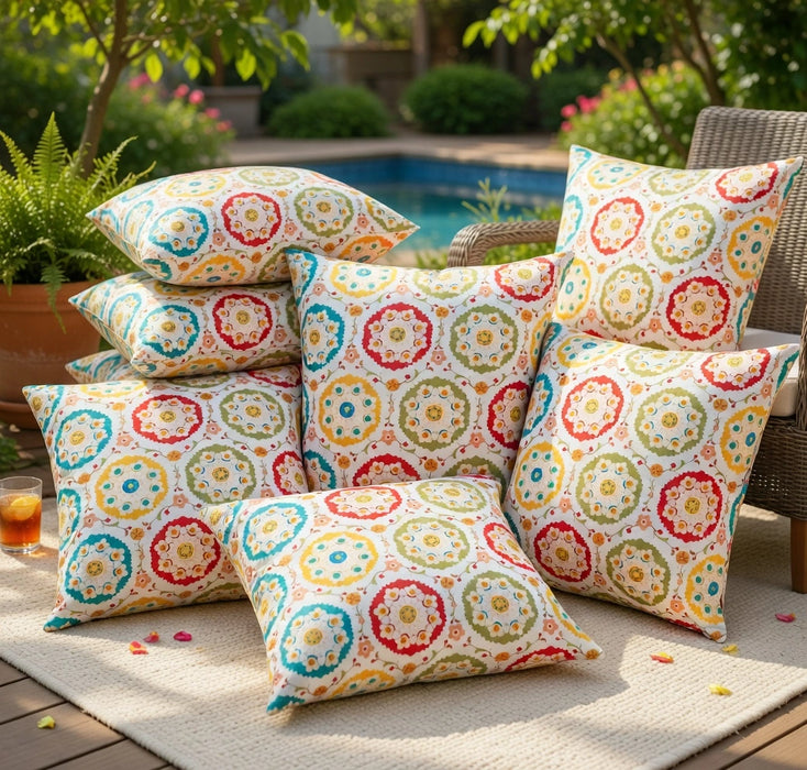 Water Resistant Outdoor Scatter Cushions Printed Garden Furniture Pillows