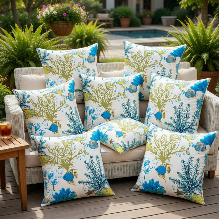 Water-Resistant Floral Scatter Cushions Outdoor Garden & Patio Furniture Pillows