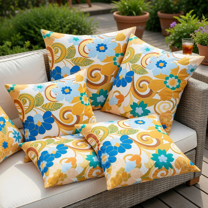 Water-Resistant Floral Scatter Cushions Outdoor Garden & Patio Furniture Pillows