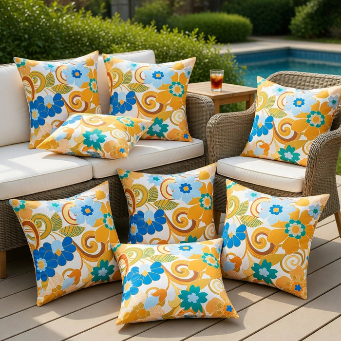 Water-Resistant Floral Scatter Cushions Outdoor Garden & Patio Furniture Pillows