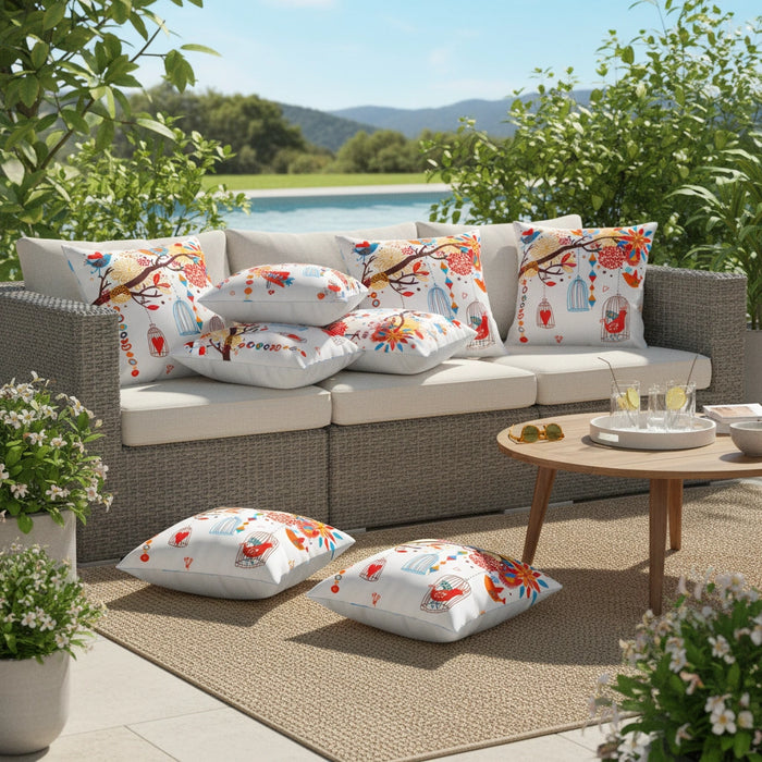 Water-Resistant Floral Scatter Cushions Outdoor Garden & Patio Furniture Pillows