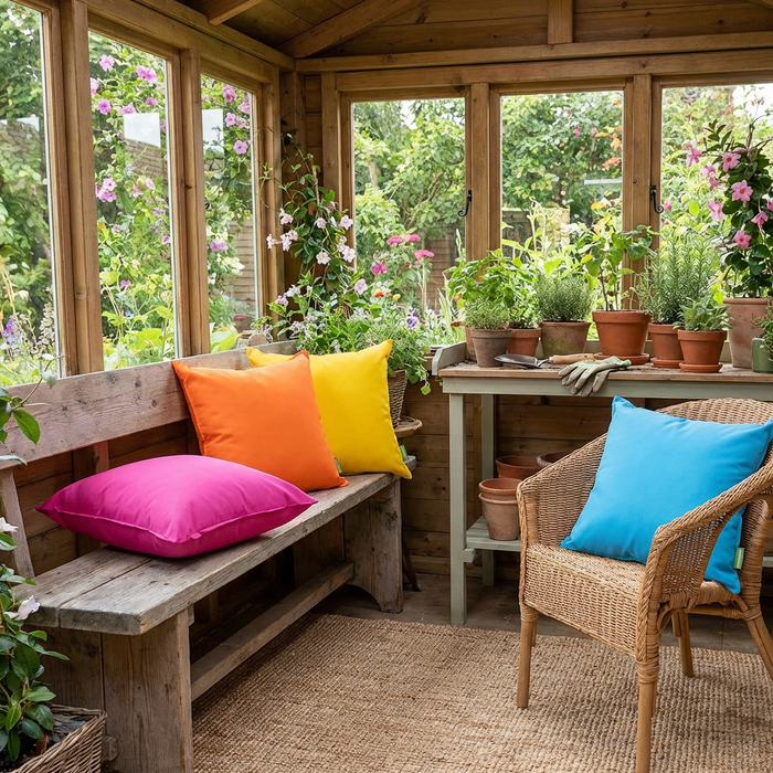 Premium Rainbow Scatter Cushions Garden Pillows 4 Pack