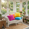Premium Rainbow Scatter Cushions Garden Pillows 4 Pack