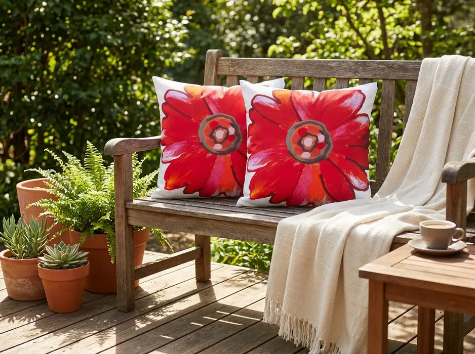 Printed Outdoor Scatter Cushions Square Garden Decorative Pillows Water Resistant