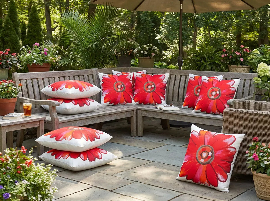 Printed Outdoor Scatter Cushions Square Garden Decorative Pillows Water Resistant