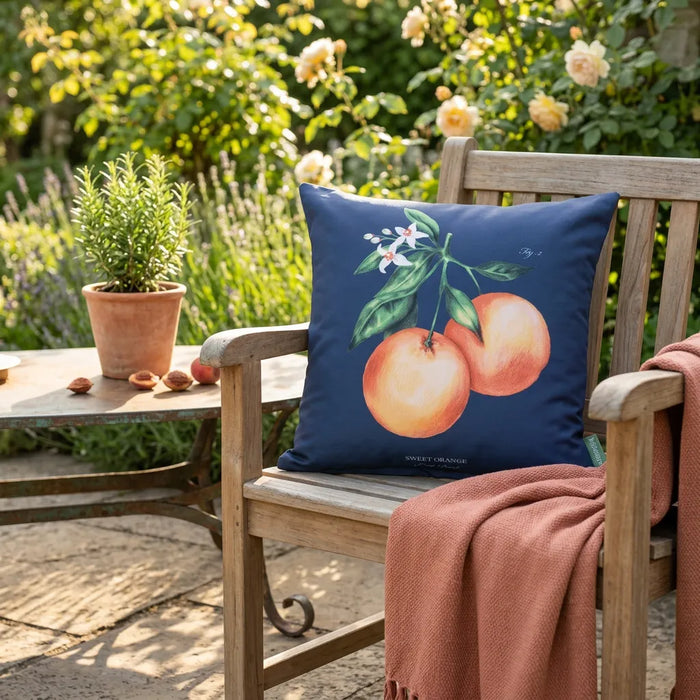 Water-Resistant Outdoor Orange Printed Scatter Cushion | Garden Decorative Pillow