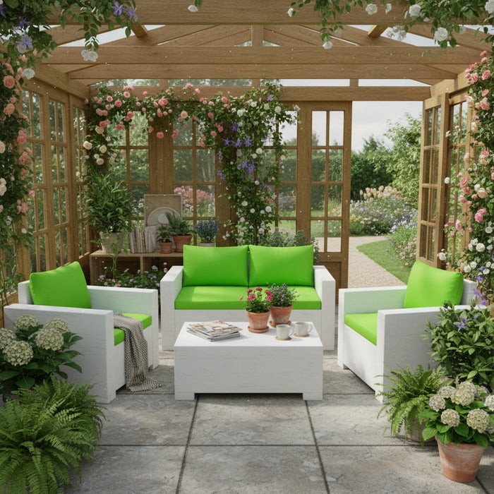 Outdoor Water-Resistant Rattan Furniture Cushions Garden California Sofa Cushion Pads Set