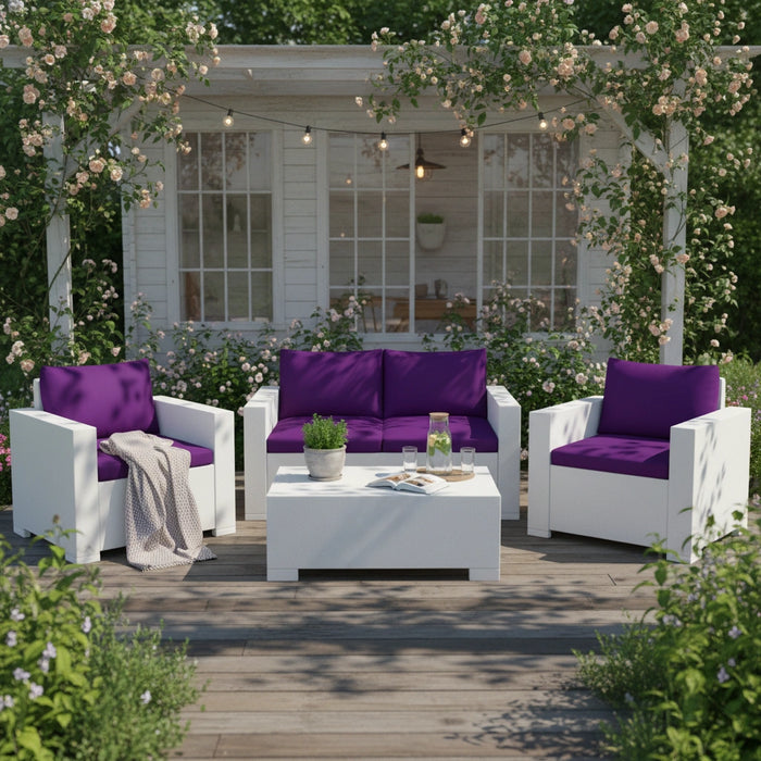 Outdoor Water-Resistant Rattan Furniture Cushions Garden California Sofa Cushion Pads Set