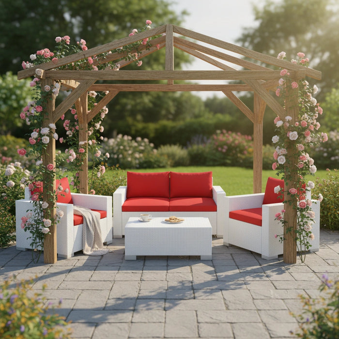 Outdoor Water-Resistant Rattan Furniture Cushions Garden California Sofa Cushion Pads Set