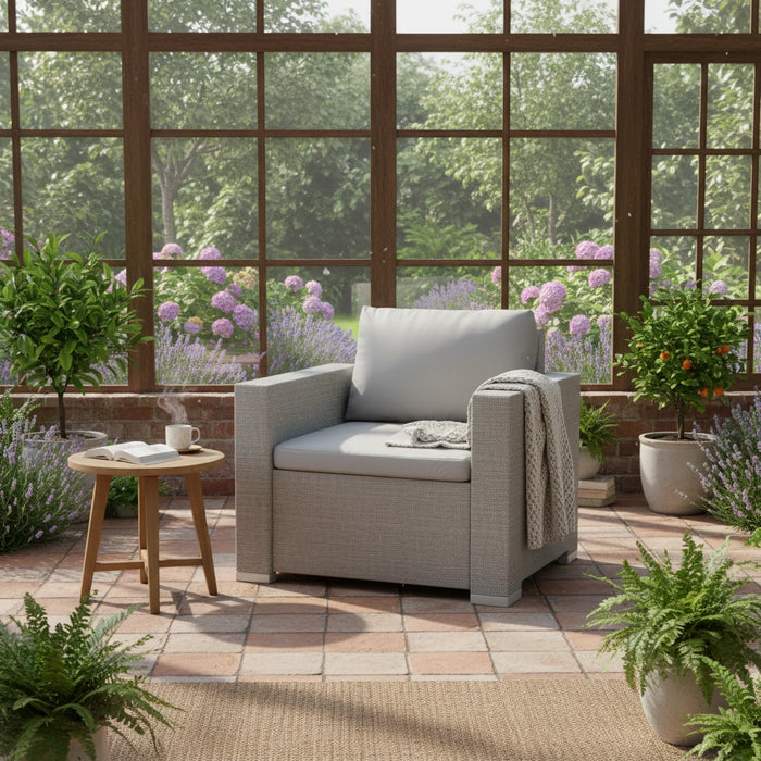 Outdoor Water-Resistant Rattan Furniture Cushions Garden California Sofa Cushion Pads Set