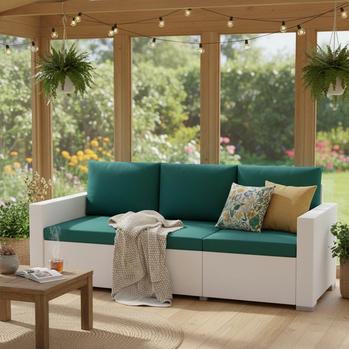 Outdoor Water-Resistant Rattan Furniture Cushions Garden California Sofa Cushion Pads Set