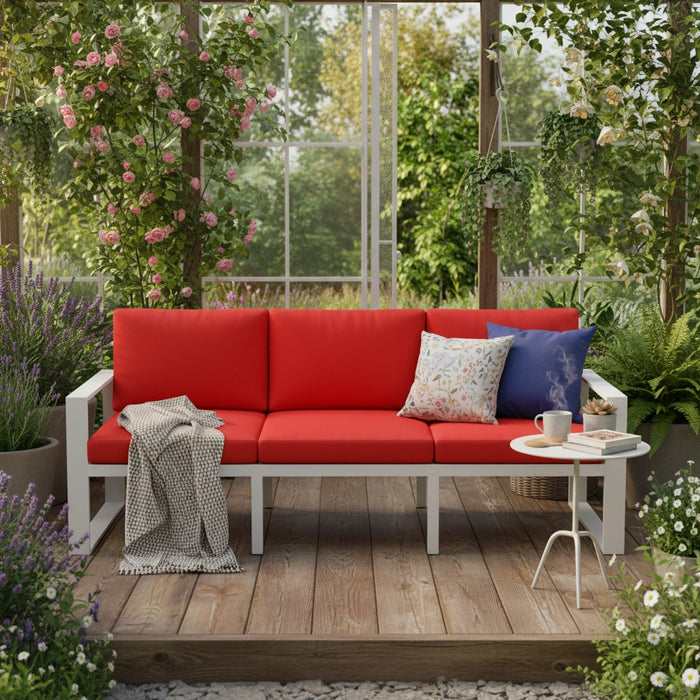 Outdoor Water-Resistant Rattan Furniture Cushions Garden California Sofa Cushion Pads Set