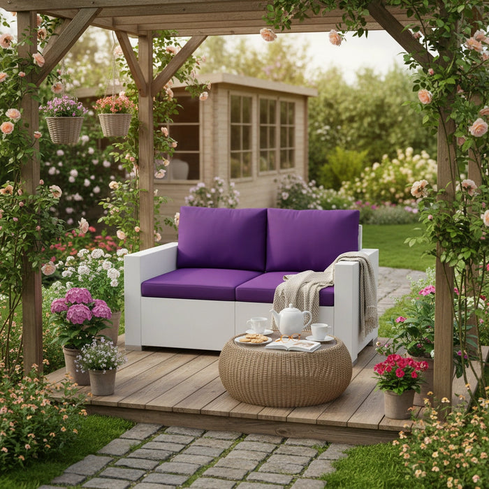 Outdoor Water-Resistant Rattan Furniture Cushions Garden California Sofa Cushion Pads Set