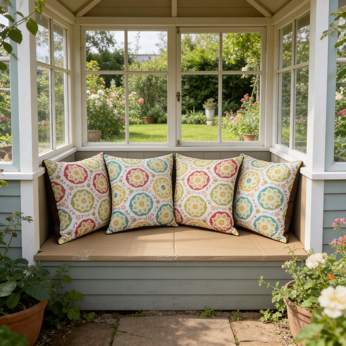 Water Resistant Outdoor Scatter Cushions Printed Garden Furniture Pillows