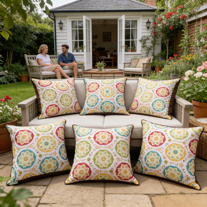 Water Resistant Outdoor Scatter Cushions Printed Garden Furniture Pillows
