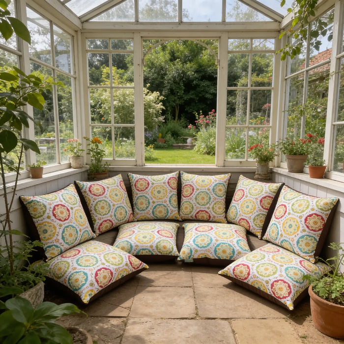 Water Resistant Outdoor Scatter Cushions Printed Garden Furniture Pillows